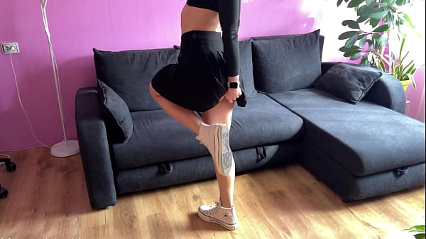 Fucked a Hot College Slut in Mini Skirt and Sneakers